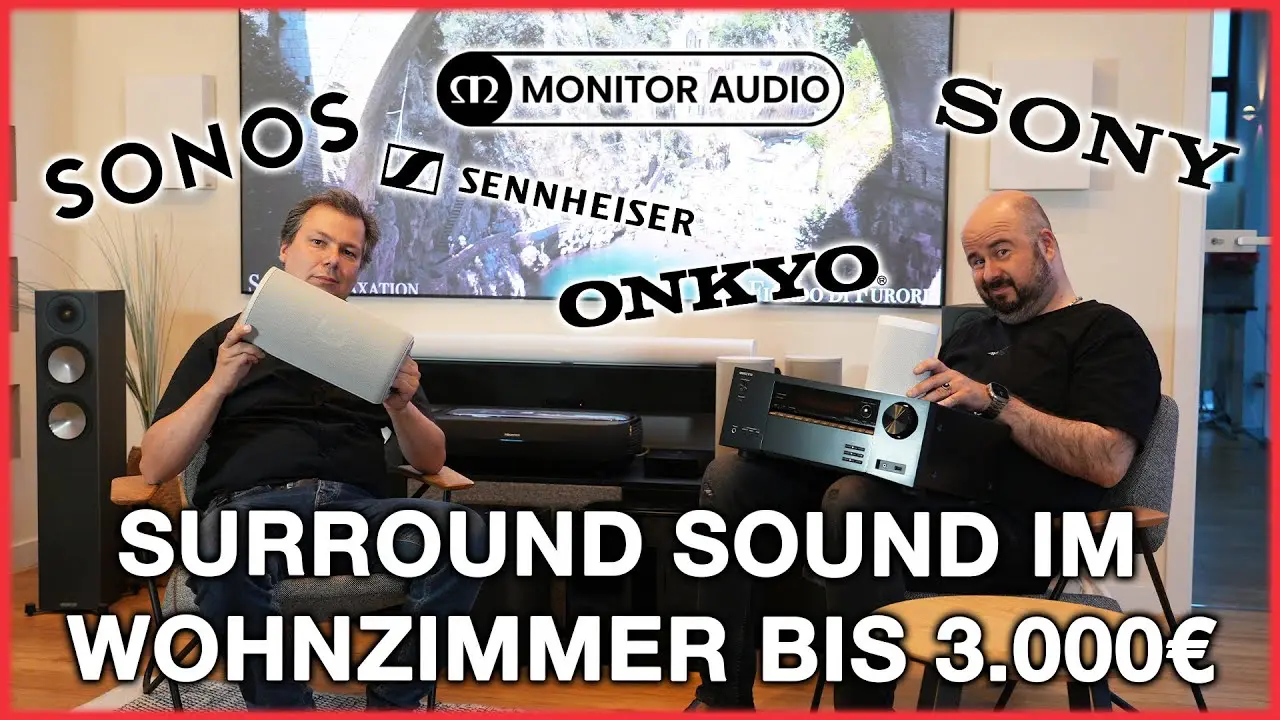 Thumbnail des AVITECT YouTube Videos für Surround Sound im Wohnzimmer bis 3.000 Euro.