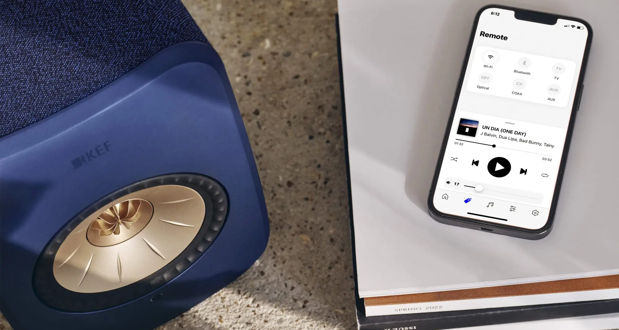 kef lsx 2 app mit lsx in blau