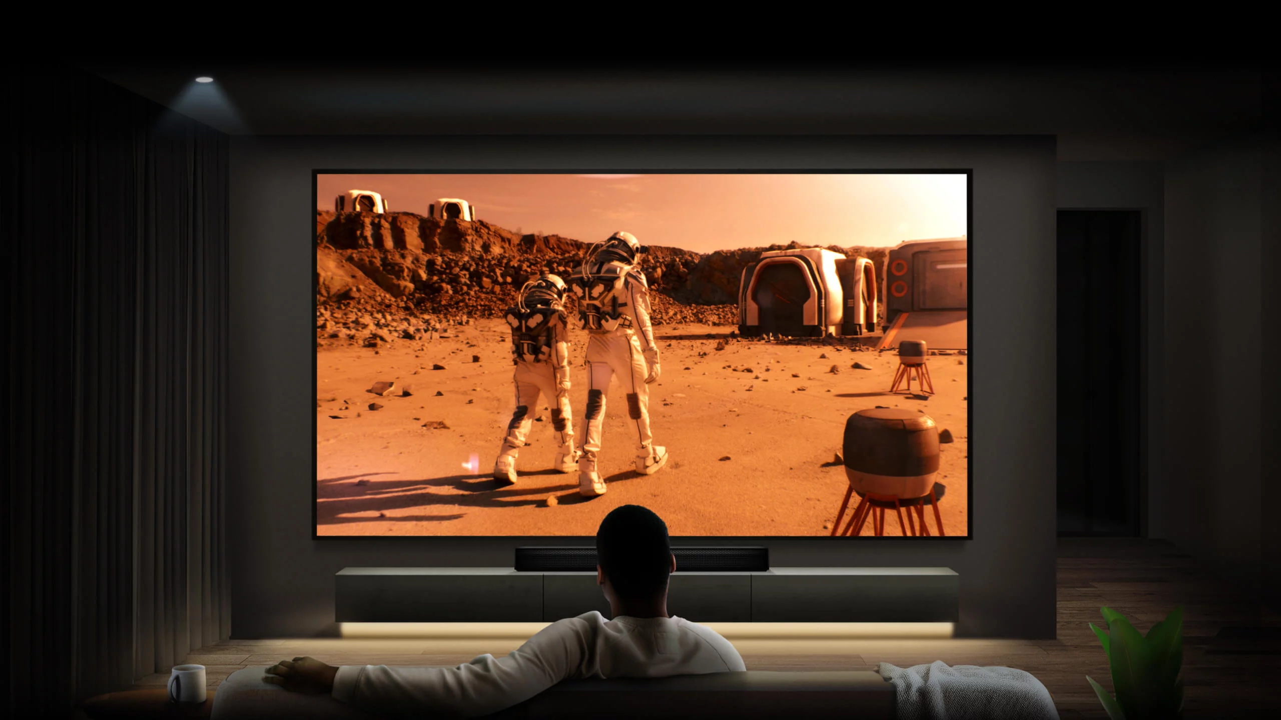 benq w2720i led projektor im kino mit leinwand