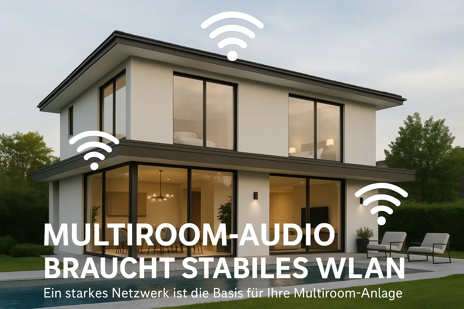 multiroom audio villa mit icons