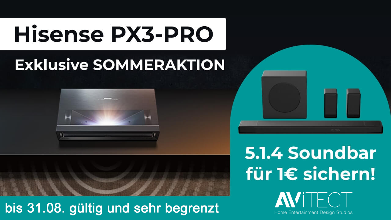 hisense px3 pro Aktion mit soundbar