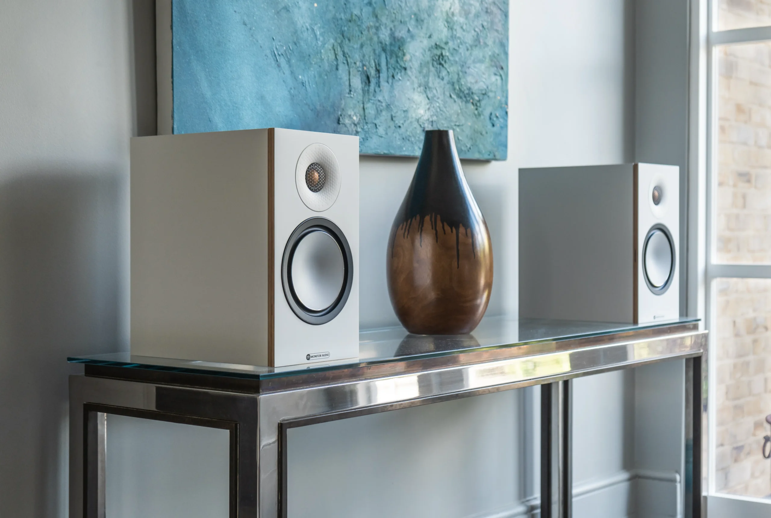 Monitor audio Bronze 7g 50 in weiss im Wohnzimmer