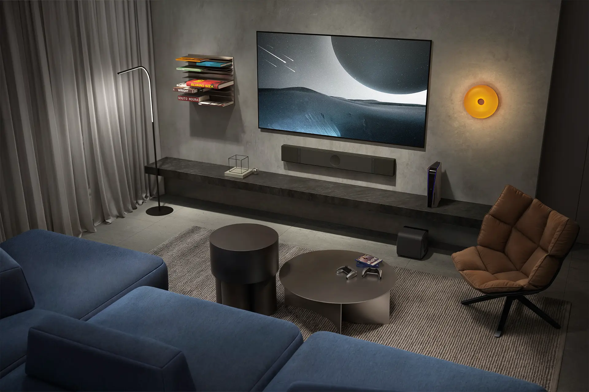 kef xio im Wohnzimmer