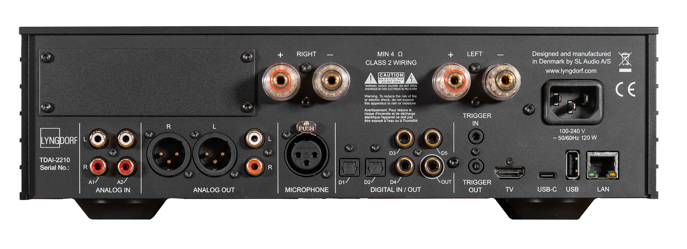 lyngdorf Tdai 2210 high end streaming verstärker von hinten