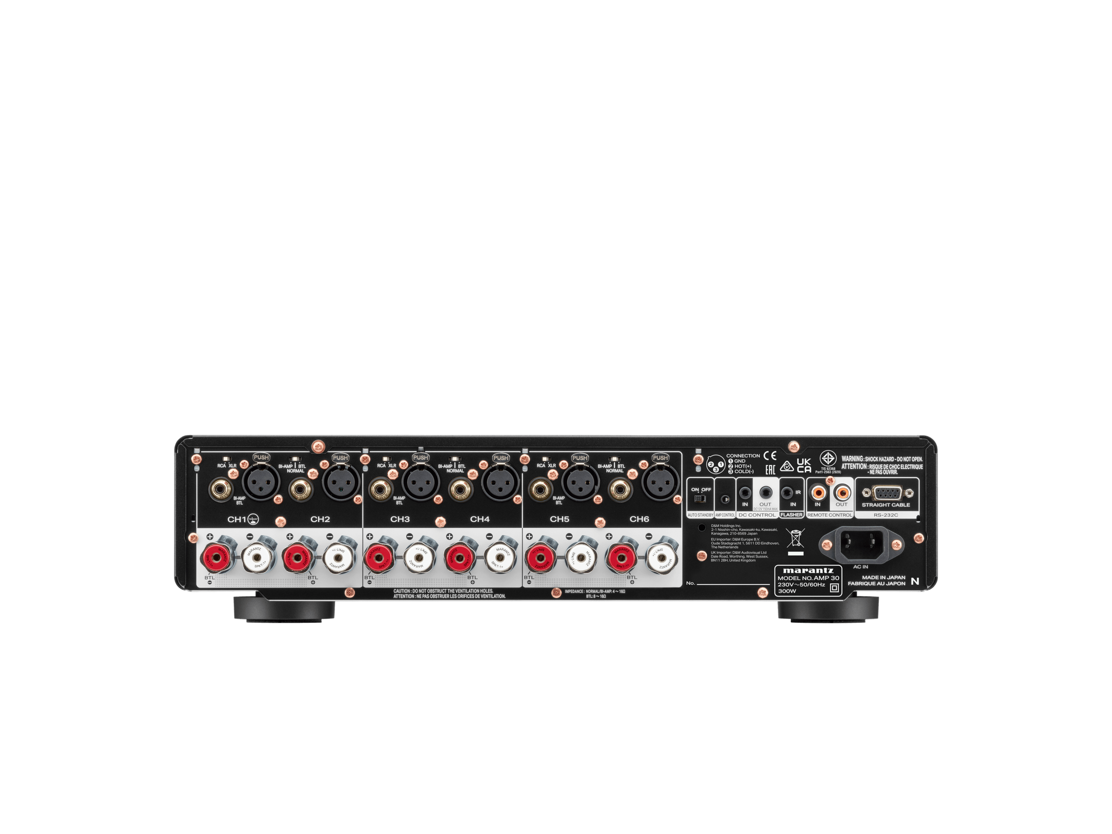 Das BIld zeigt die Marantz AMP30 Endstufe von hinten.