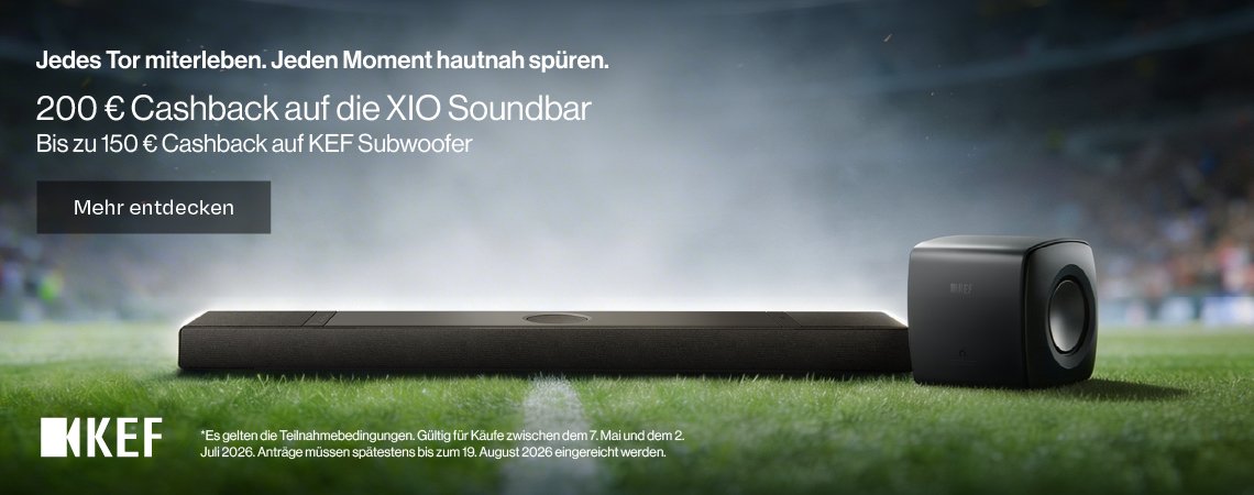 Bis zu 350 € sparen: Die KEF XIO Soundbar Cashback-Aktion 2026